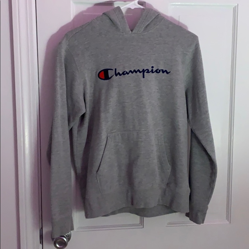 gray champion hoodie